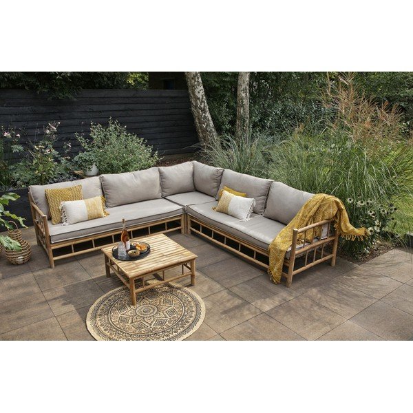 Dārza komplekts no bambusa ar stūra dīvānu Exotan-image-1