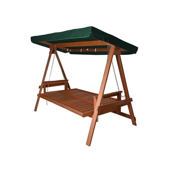 Zaļas koka dārza šūpoles Vegas Lux – Rojaplast-image-3