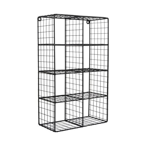 Melns daudzlīmeņu tērauda sienas plaukts 30 cm Reja – PT LIVING-image-2