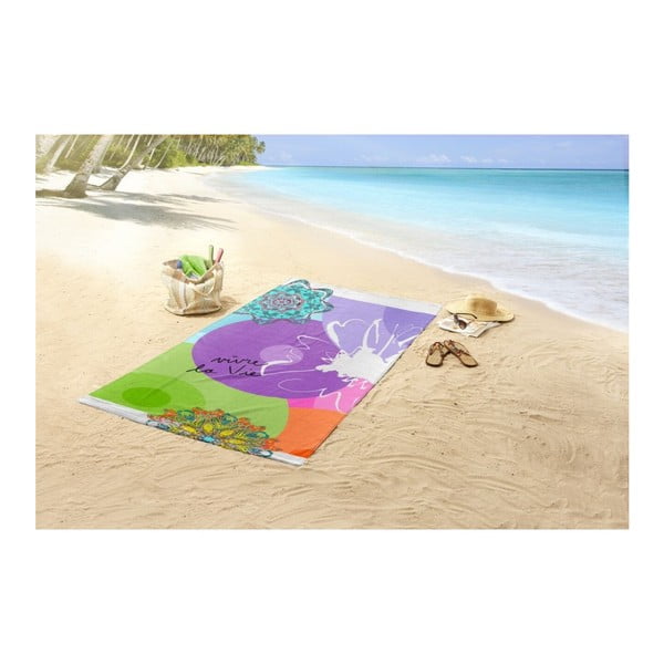 Pludmales dvielis ar HIP Vivant apdruku, 100 x 180 cm-image-1