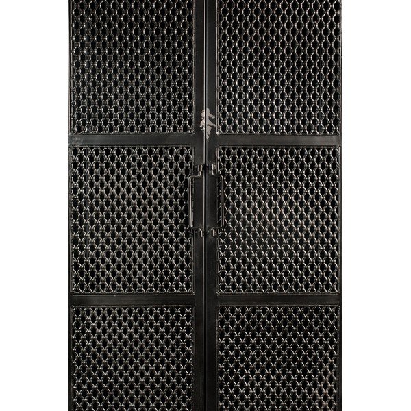 Melna metāla vitrīna 60x161 cm Denver – Dutchbone-image-1