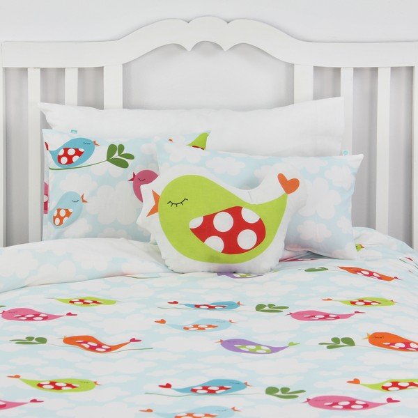Bērnu kokvilnas sega un spilvens Mr. Fox Little Birds, 140 x 200 cm-image-4