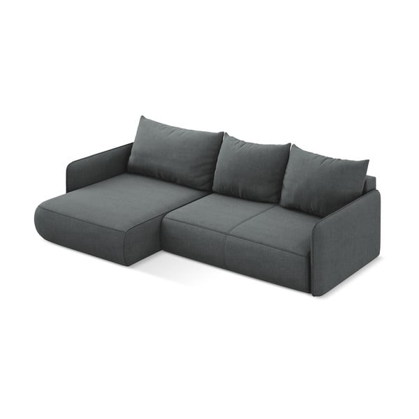 Pelēks salokāms/ar uzglabāšanas vietu stūra dīvāns (ar kreiso stūri) Nanea – Makamii-image-4