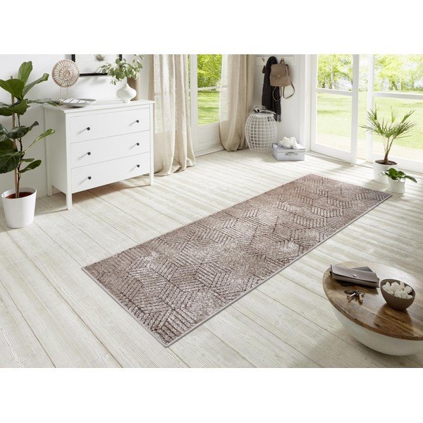 Brūns paklājs Hanse Home Lux Polygon, 70 x 200 cm-image-1