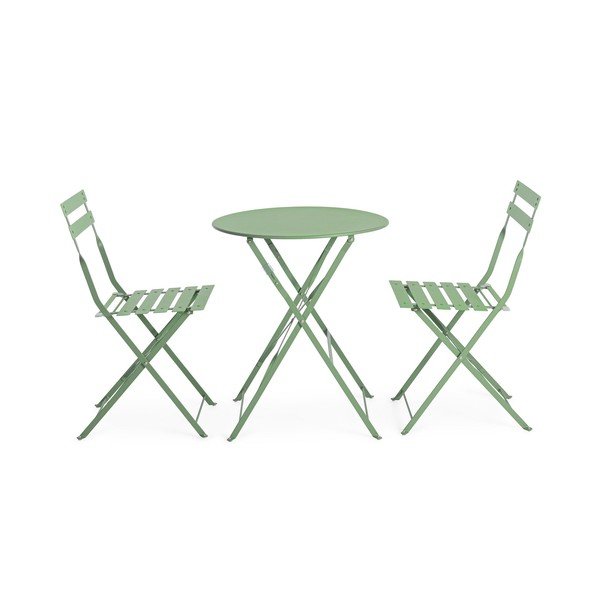 Salvijas zaļš tērauda dārza pusdienu komplekts 2 personām Austin – Bizzotto