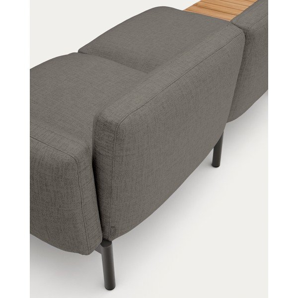 Tumši pelēks polsterēts dārza dīvāns Sorells – Kave Home-image-2