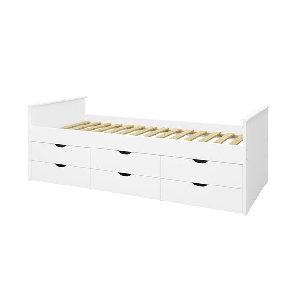 Balta bērnu gulta ar uzglabāšanas vietu 90x200 cm Alba – Tvilum-image-1