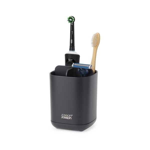 Melns plastmasas trauks zobu birstei EasyStore – Joseph Joseph-image-4