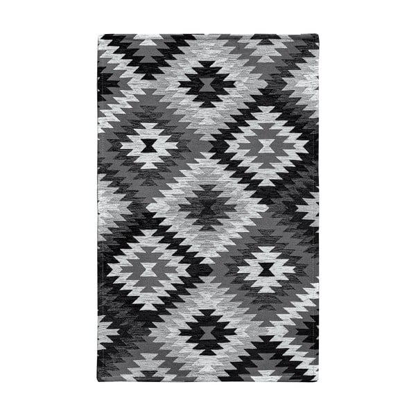 Melns/pelēks mazgājams celiņa paklājs 55x190 cm Avana Nero – Floorita