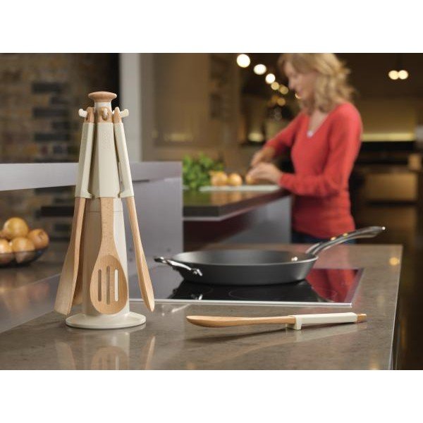 Elevate Koka karuseļveida darbarīku statīvs, bēšs-image-1