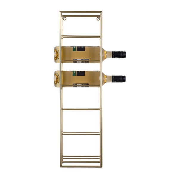 Zelta krāsas sienas metāla vīna plaukts pudeļu skaits 6  Single  – PT LIVING-image-2