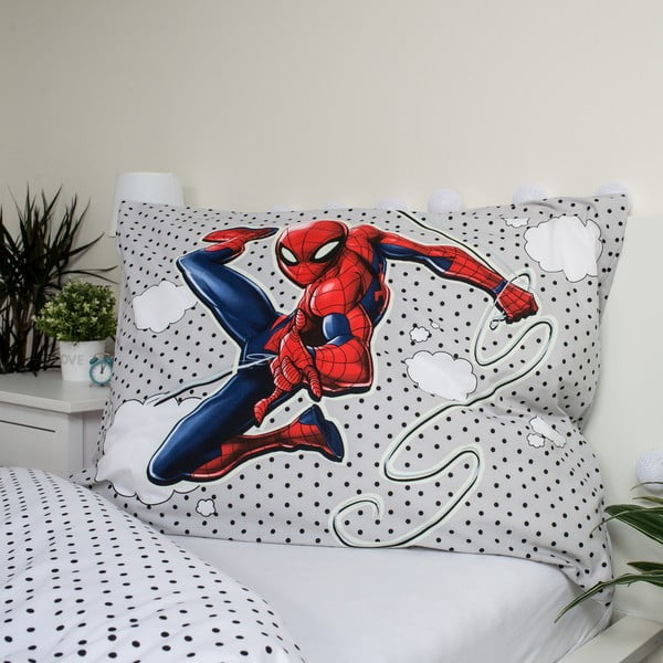 Kokvilnas bērnu gultas veļa ar spīduma efektu 140x200 cm Spiderman – Jerry Fabrics-image-3