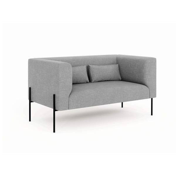 Gaiši pelēks divvietīgs dīvāns Milo Casa Nina, 142 cm