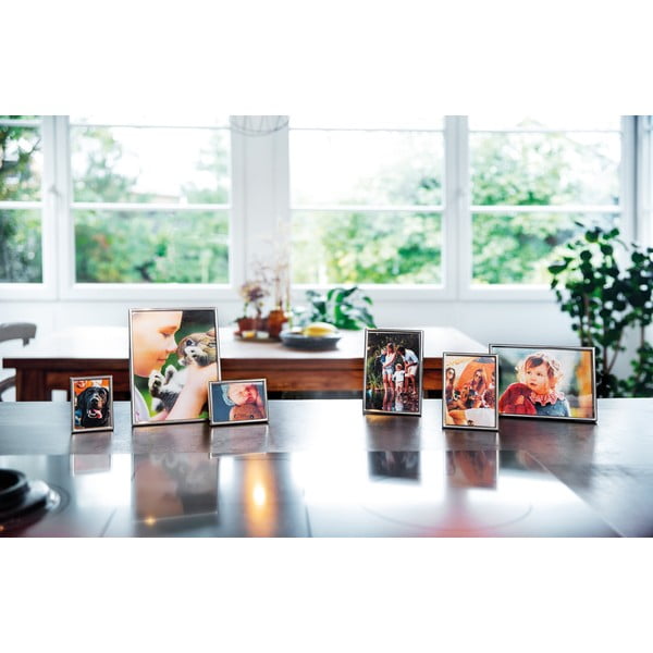 Sudraba krāsas metāla stāvošs/piekarināms foto rāmis 10,5x16 cm Sweet Memory – Zilverstad-image-3