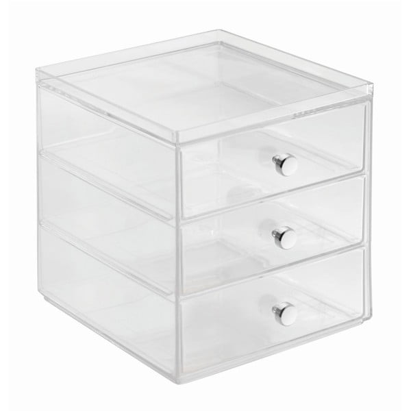 Caurspīdīgs organizators ar 3 atvilktnēm iDesign Drawers, augstums 18 cm-image-2
