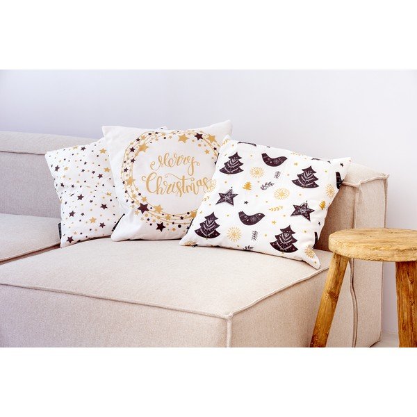 Spilvendrāna ar Ziemassvētku motīvu 45x45 cm Golden Stars – Butter Kings-image-3