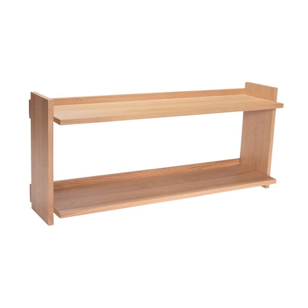 Dabīga toņa daudzlīmeņu sienas plaukts ar ozolkoka imitāciju 100 cm Forma – Hübsch-image-2