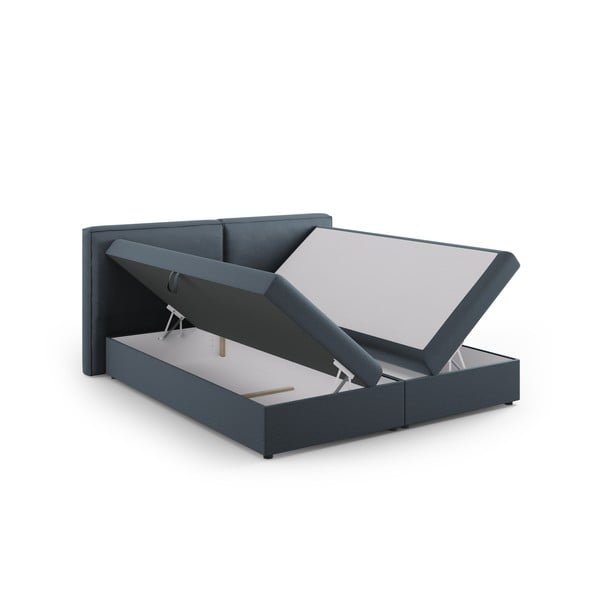 Zila atsperu gulta ar veļas kasti 160x200 cm Arendal – Cosmopolitan Design-image-3