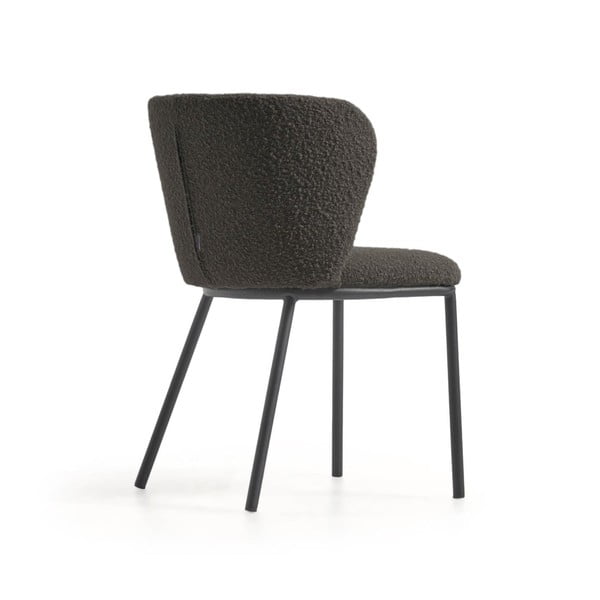 Melns polsterēts ēdamistabas krēsls Ciselia – Kave Home-image-3