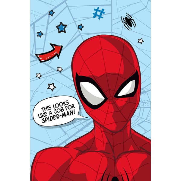 Sarkana/zila mikroplīša bērnu sega 100x150 cm Spiderman – Jerry Fabrics