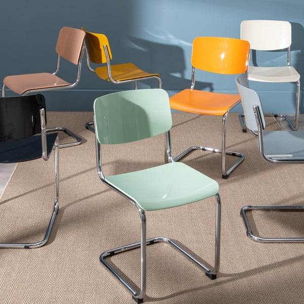 Pelēki pusdienu krēsli (4 gab.) Chrome – Ixia-image-1