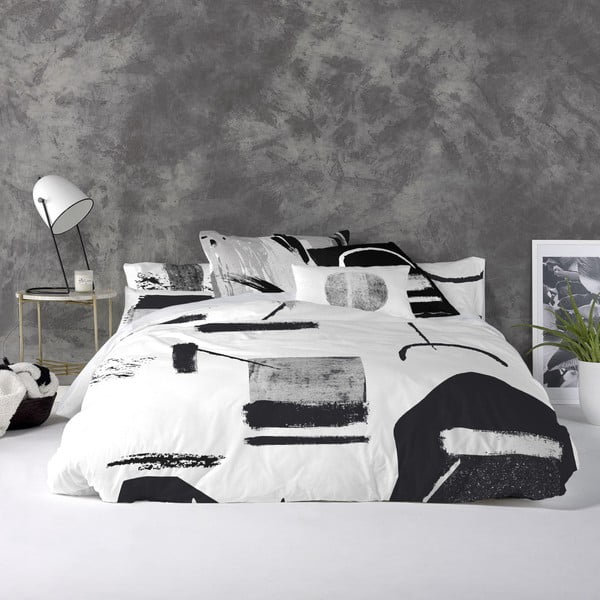 Kokvilnas segas pārvalks Blanc Shapes, 200 x 200 cm-image-1