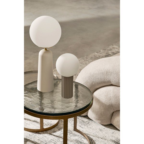 Balta metāla galda lampa ar stikla abažūru (augstums 51 cm) Delphine – Bizzotto-image-1