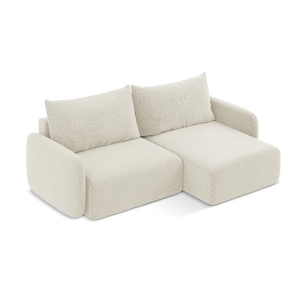 Krēmkrāsas salokāms/ar uzglabāšanas vietu stūra dīvāns (ar labo stūri) Kalena – Makamii-image-3