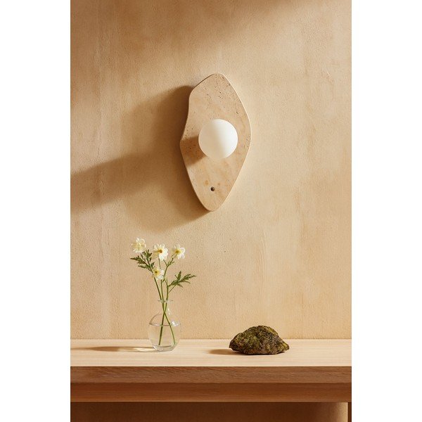 Bēša akmens sienas lampa ø 10 cm Hilde – Opviq lights-image-2