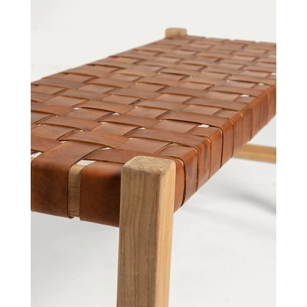 Konjakbrūns/dabīga toņa ādas sols Calixta – Kave Home-image-4