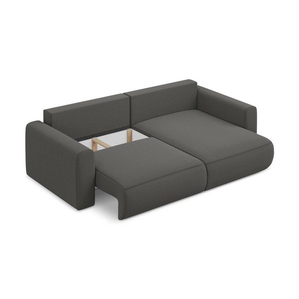 Tumši pelēks samta salokāms/ar uzglabāšanas vietu stūra dīvāns (ar labo stūri/ar zvilni) Kapua – Makamii-image-3