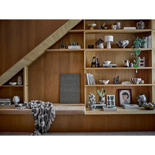 Melns/bēšs pleds no pārstrādātas kokvilnas 130x160 cm Salobre – Bloomingville-image-4