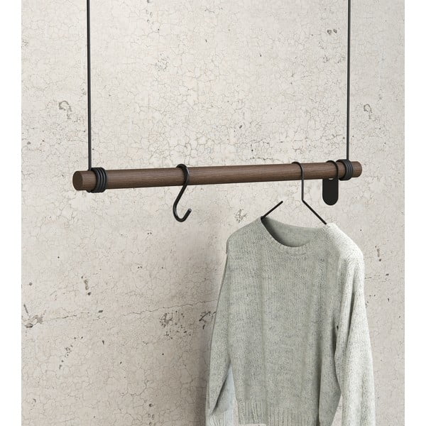 Brūns ozola masīvkoka sienas pakaramais 80 cm Swing M – LIND DNA-image-1