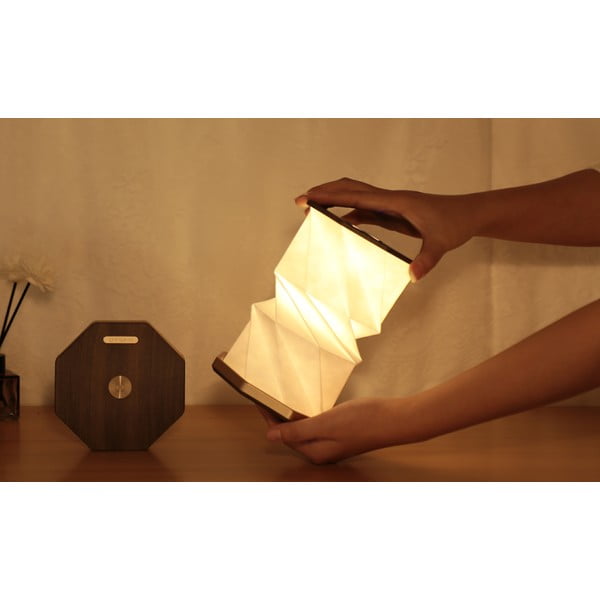 Brūna LED galda lampa (augstums 18 cm) Twist Hexagon – Gingko