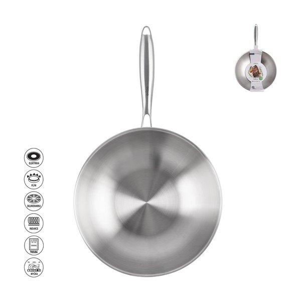 Wok nerūsējošā tērauda panna ø 30 cm Steela – Orion-image-4