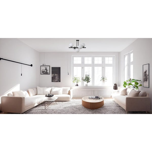 Balta/melna griestu lampa ar stikla abažūru ø 15 cm Sail – Squid Lighting-image-1