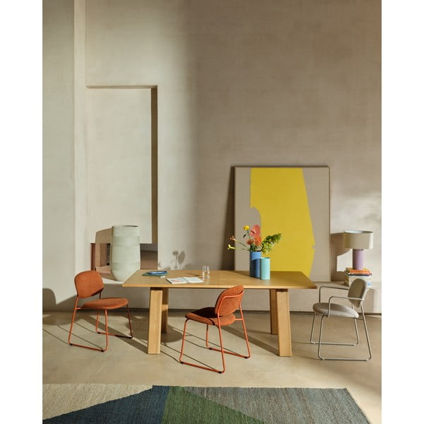 Izvelkams ēdamgalds ar papildu galda virsmu ar ozolkoka imitācijas galda virsmu 95x200 cm Arlen – Kave Home-image-1