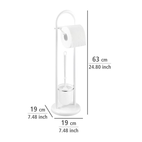 Balta tualetes birste ar tualetes papīra turētāju Wenko Siena-image-1