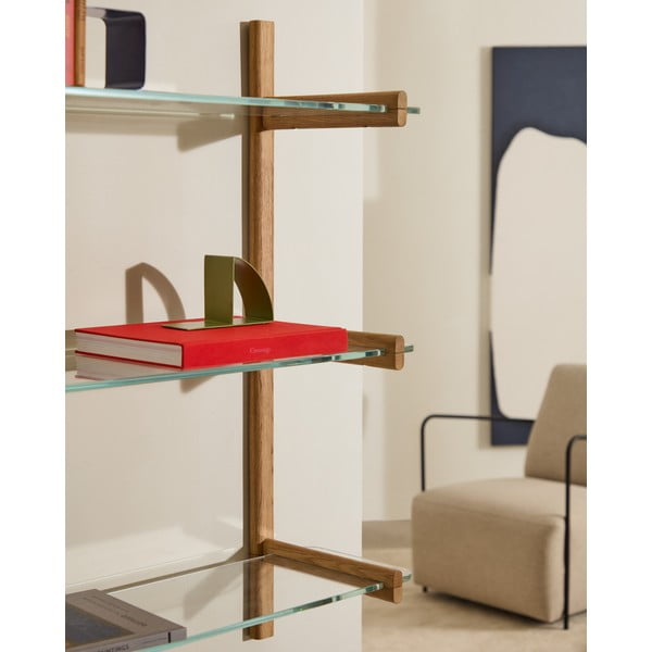 Dabīga toņa stikla modulārā plauktu sistēma 110x98x30,5 cm Sitra – Kave Home-image-1