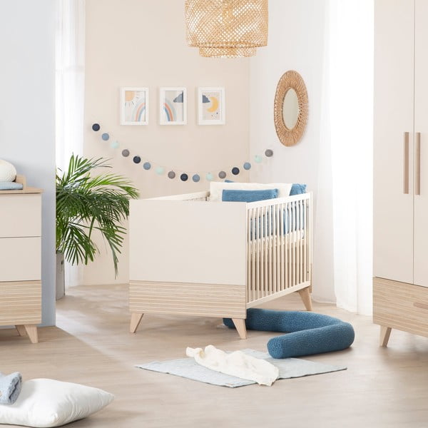 Bēša bērnu gultiņa ar regulējamu augstumu 70x140 cm Sidney – Roba-image-1