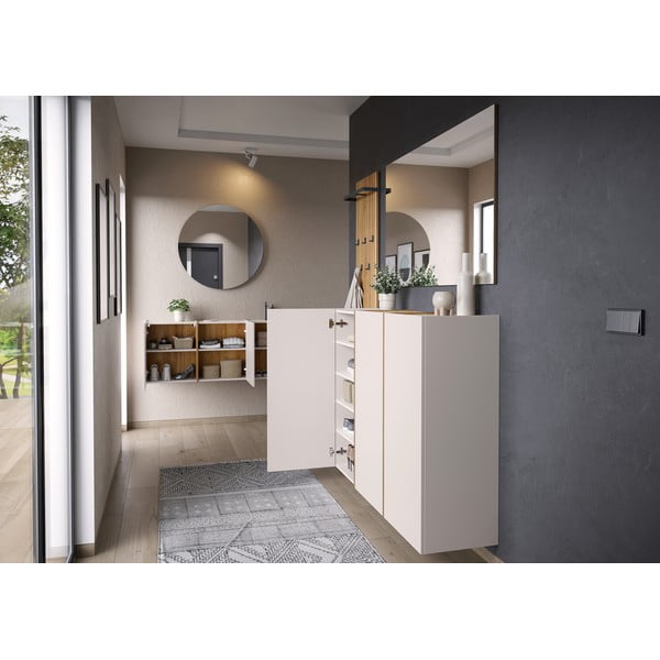 Krēmkrāsas priekšnama skapītis 138x55x29 cm Libbiano – Germania-image-4