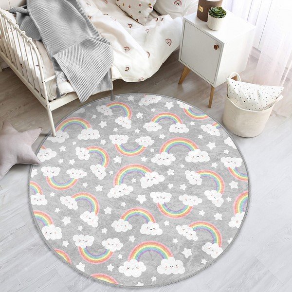 Pelēks bērnu paklājs ø 120 cm Comfort – Mila Home-image-3