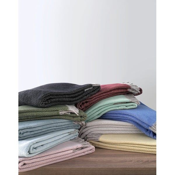 Bordo sarkans pleds ar kokvilnu Euromant Skyline II, 140 x 160 cm-image-1