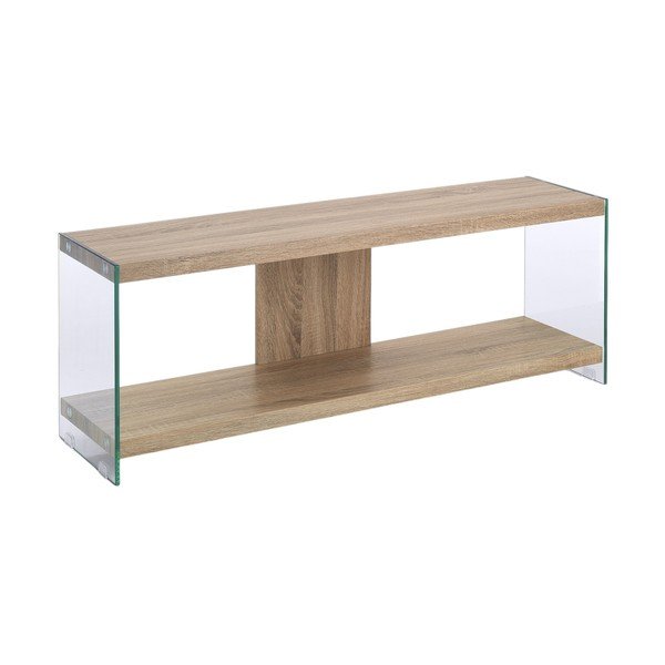 Dabīga toņa stikla TV galdiņš 120x45x29,5 cm Nancy – Tomasucci