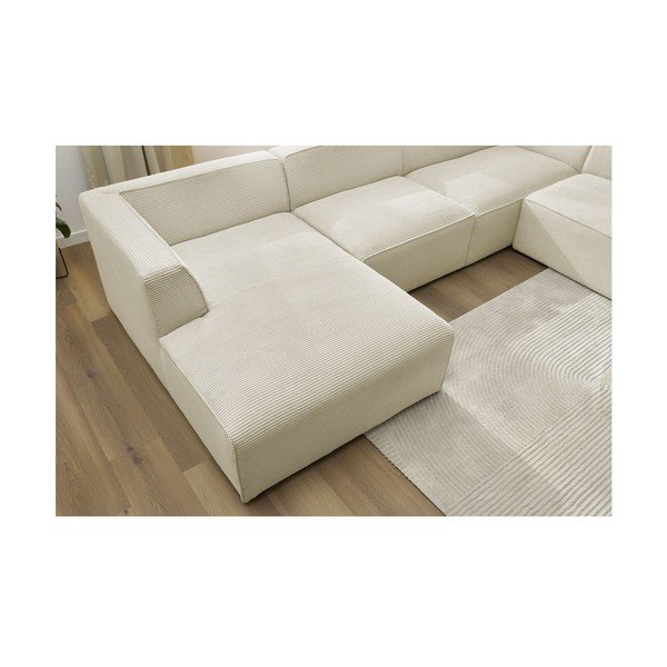 Bēšs velveta modulārais stūra dīvāns (ar labo stūri/U veida) Megeve – Bobochic Paris-image-3