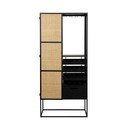 Melns rotangpalmas vīna statīvs 16 pudelēm, 80x175 cm Guuji – White Label
