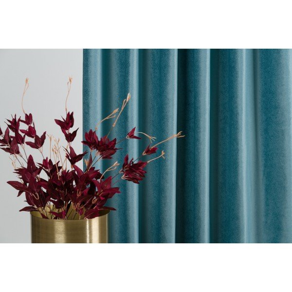 Tirkīzzils samta aizkars 140x260 cm Novara – Mendola Fabrics-image-3