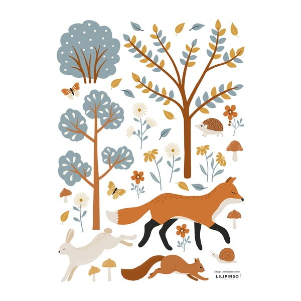 Uzlīmju loksne 30x42 cm Woodland Animals & Fox – Lilipinso