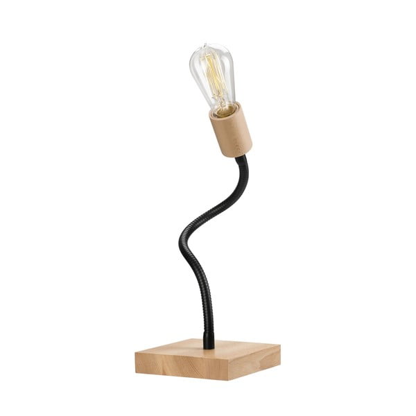 Melna/dabiska toņa galda lampa – LAMKUR