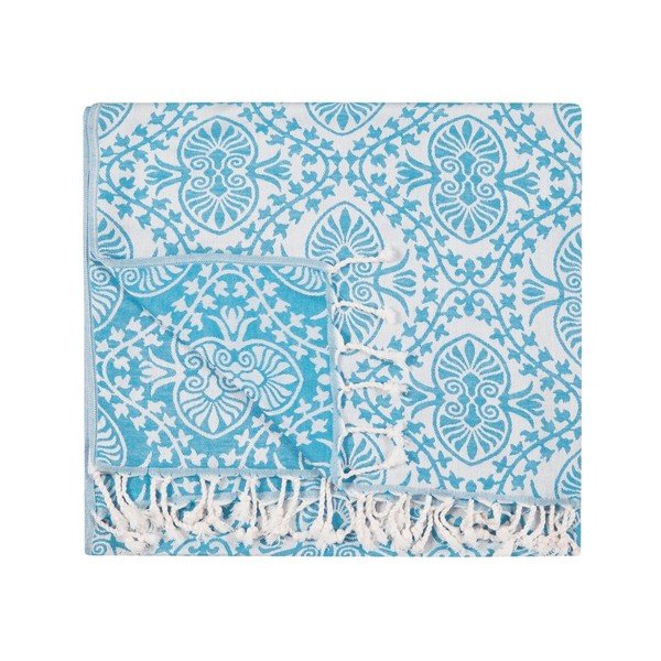 Tirkīzzils pludmales dvielis Kate Louise Bianca, 165 x 100 cm-image-4